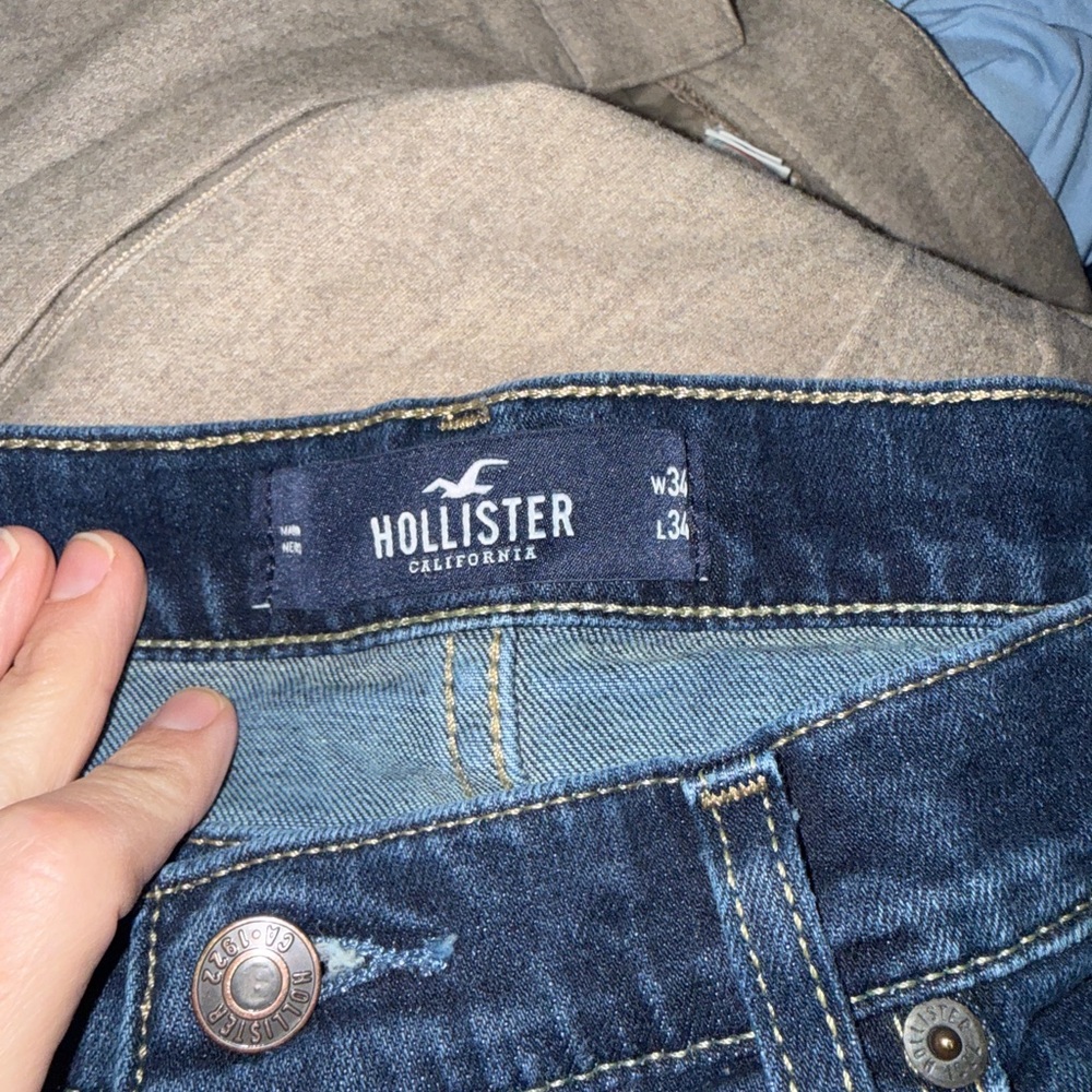Hollister Men's Slim Straight Epic Flex Blue Jeans - Picture 7 of 8
